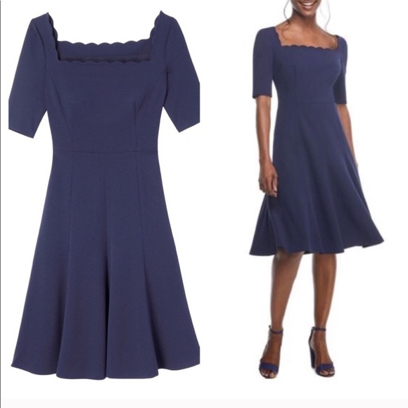 NEW • Gal Meets Glam • Maria Scallop Midi Dress - Picture 2 of 6